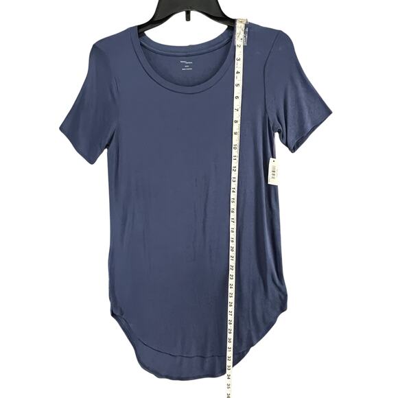 Daily Ritual Tunic T Shirt Womens S Blue Jersey Short Sleeve Casual Tee Coastal - Picture 9 of 16